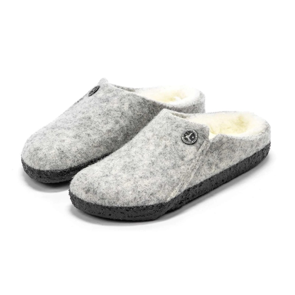 Womens Sz EU 38 US 7 Narrow- Birkenstock Zermatt Grey Shearling Slippers NEW
